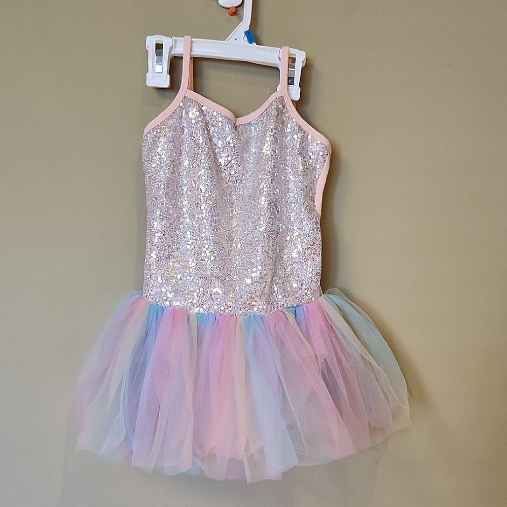 Kids Ballet Sequin & Tulle Pastel Pink Unicorn Dress for Kids Size 140(4years)